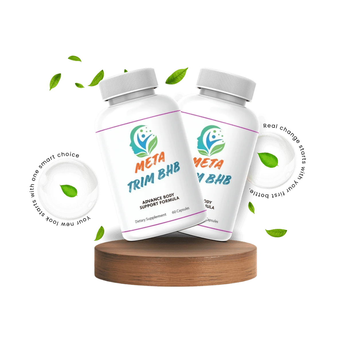 Meta Trim BHB Weight Management Supplement Bottle (Front Label)